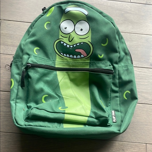 Rick and Morty Reversible Black and Green Flip pack Backpack - Picture 4 of 6